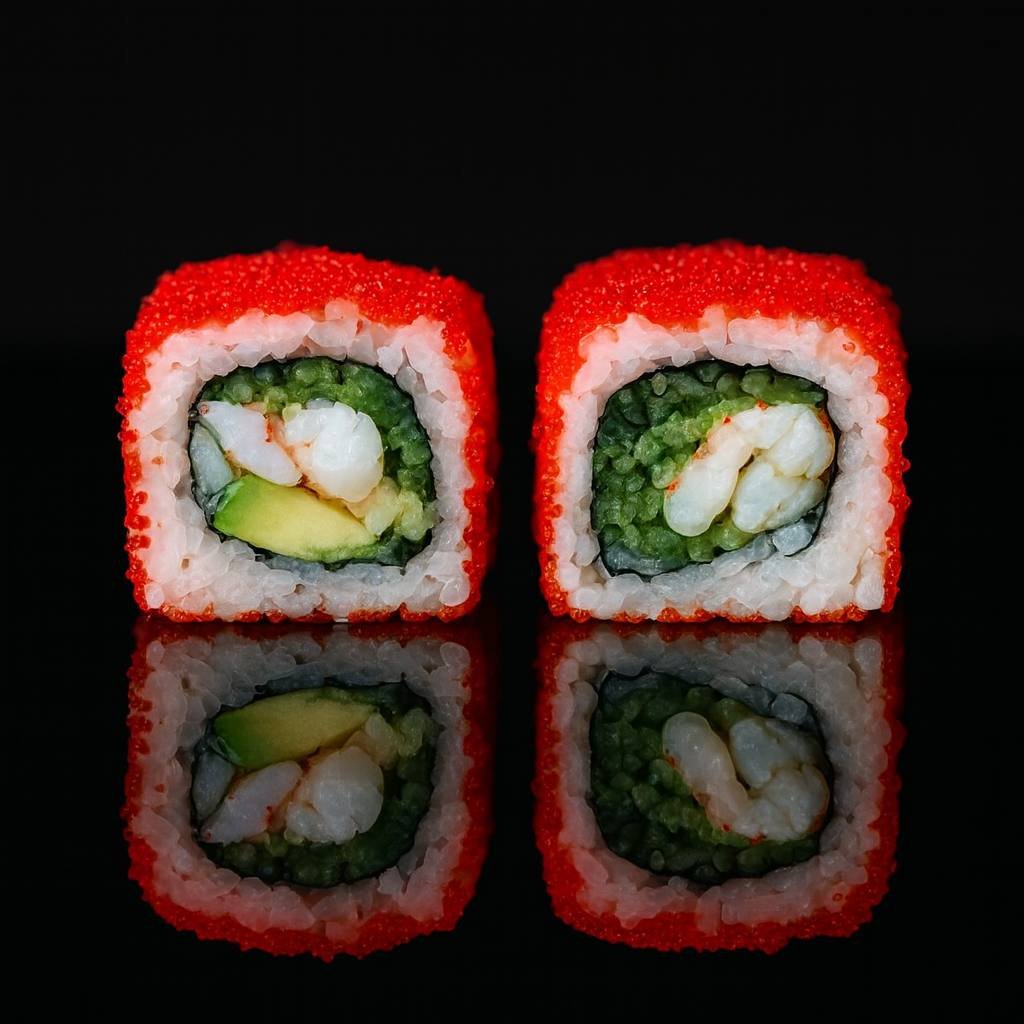 Каліфорнійський рол з тигровими креветками V Tigergarnelen California Rolle - Зображення 1